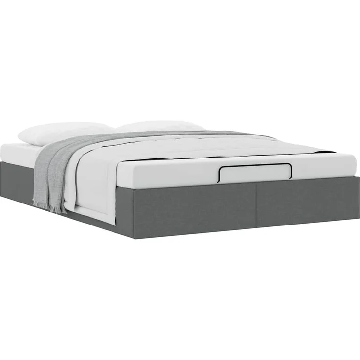 vidaXL Ottoman-Bett ohne Matratze Dunkelgrau 140x200 cm Stoff 3310883 – Bild 2
