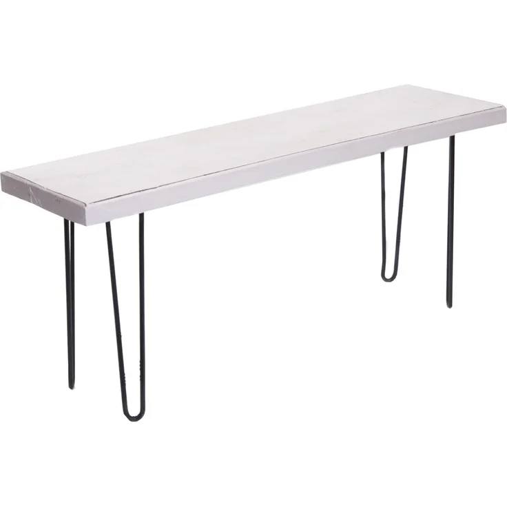 Sitzbank Bohle 120 Mahagoni Massivholz, Metallbeine 06 weiß-landhaus – Bild 1