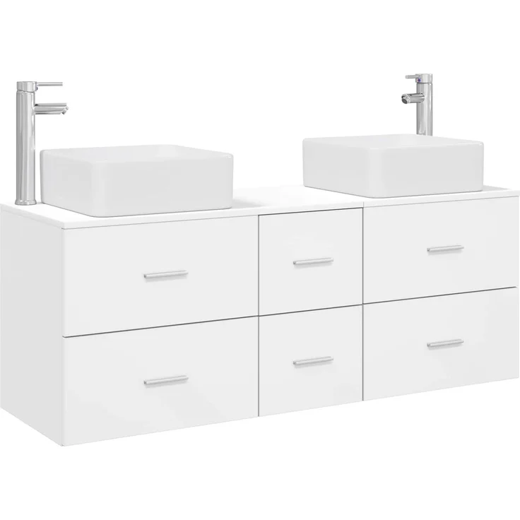 vidaXL Badezimmerschrank-Set 3 stk. Weiß 129 x 41 x 80 cm 3405827 – Bild 2