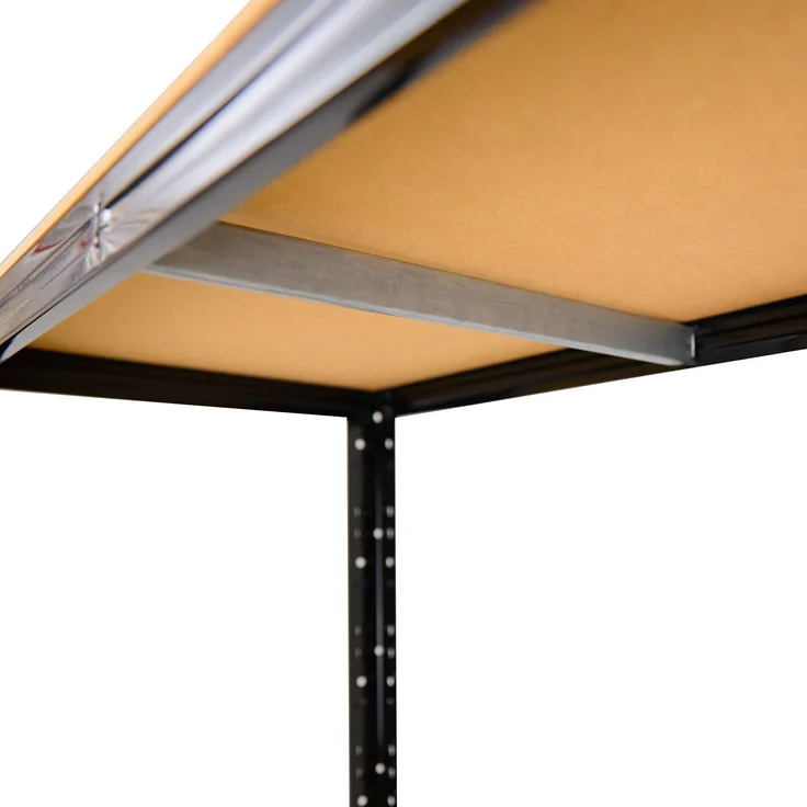 shelfplaza BLACK 180x40x40 cm Schwerlastregal in schwarz mit 4 Böden und 175 kg Traglast pro Boden – Bild 2