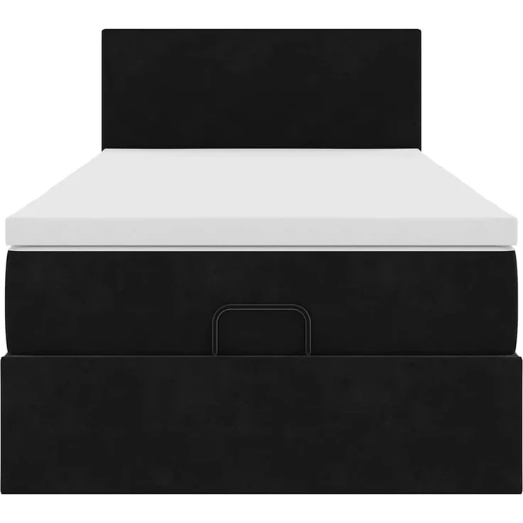 vidaXL Ottomane Bett mit Matratze & LEDs Schwarz 80x200 cm Samt 3312514 – Bild 6