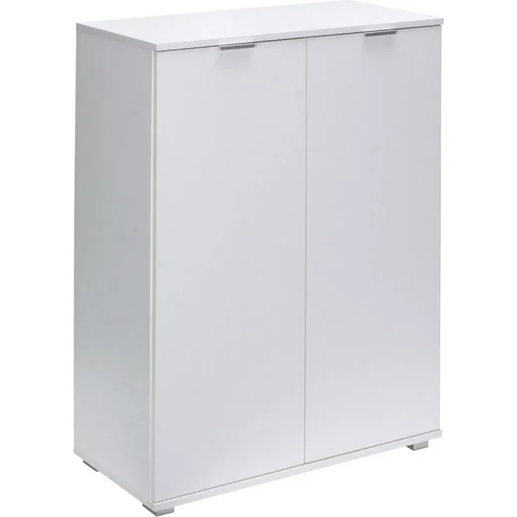 Deuba Highboard Alba mit 2 Türen 71 x 101 x 35 cm Modern Flur Wohnzimmer Kommode Sideboard Anrichte Beistellschrank Weiß