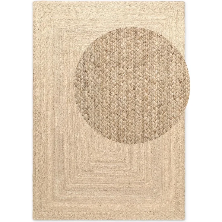 HANSE Home Teppich Juteteppich Teppich Juno, rechteckig, Höhe: 9 mm, Jute, Shape, Handgemacht, Wohnzimmerteppich, Naturteppich, Wohnzimmer – Bild 2