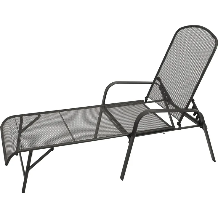 DEGAMO Gartenliege CLASSIC, verstellbar, Streckmetall anthrazit, mit Armlehnen