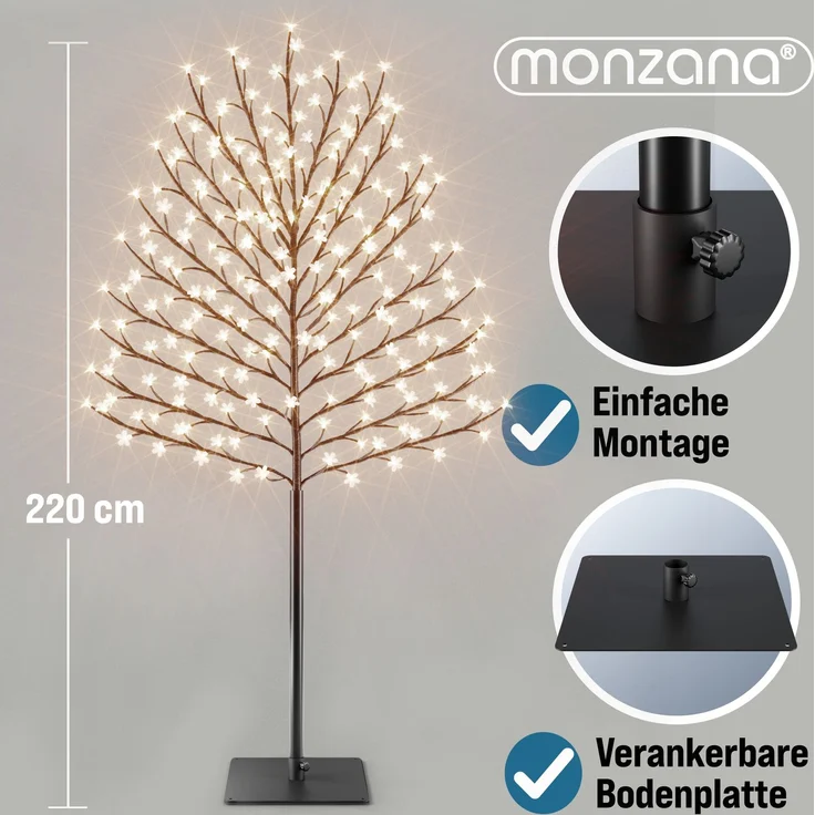 Deuba Kirschblütenbaum 220 cm 220 LED warmweiß Fernbedienung – Bild 2