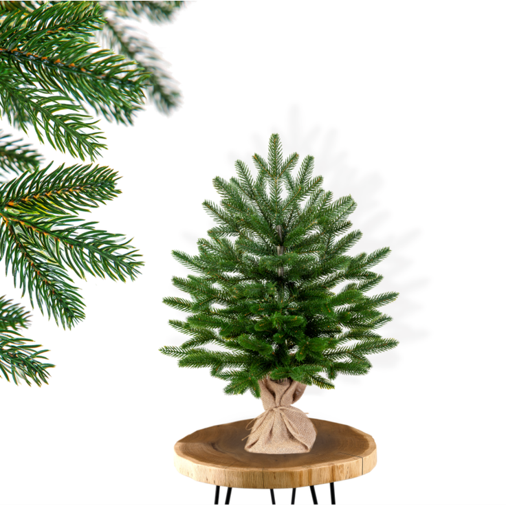 EveXmas Adele Künstlicher Weihnachtsbaum Grün 215 cm mit 450 LEDs – 100% PE Spritzguss, Nordmanntanne-Optik, inkl. Metallständer, Tasche & Baumkorb – Bild 4