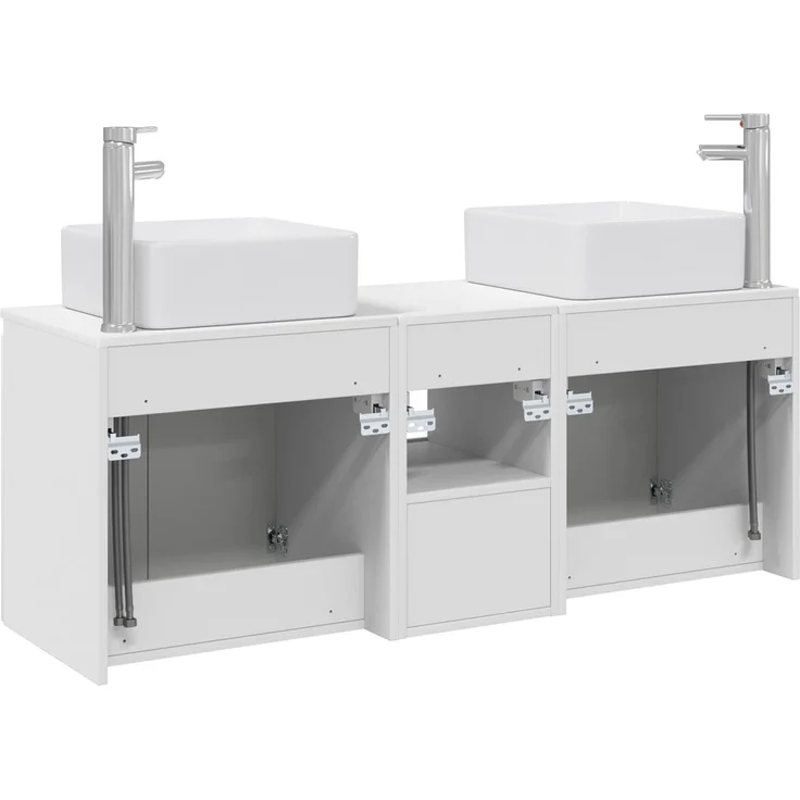 vidaXL Badezimmerschrank-Set 3 stk. Weiß 135 x 35 x 80 cm 3405657 – Bild 8