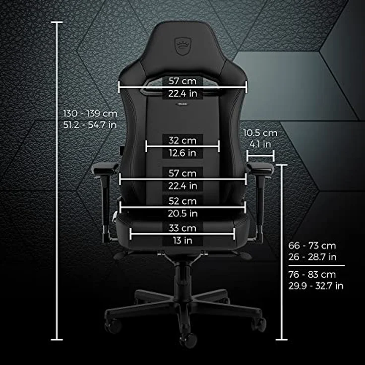 noblechairs HERO ST Gaming Stuhl - Black Edition, ergonomischer Bürostuhl mit Kaltschaumpolsterung, bis 150 kg belastbar, High-Tech-PU-Kunstleder, 60-mm-Rollen – Bild 2