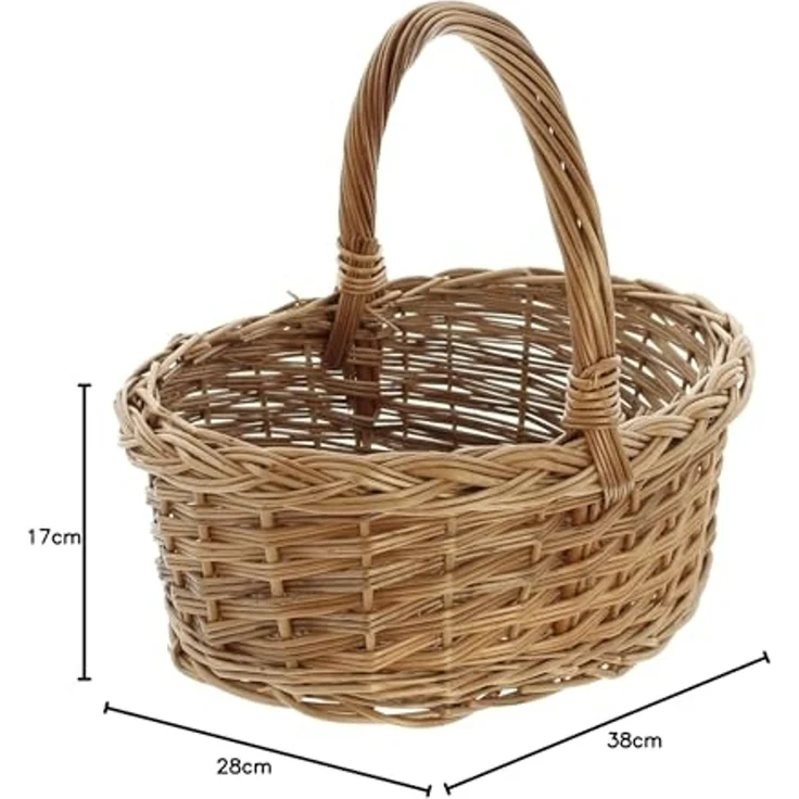 Bügelkorb 35cm Zopfmuster Korb Erntekorb Einkaufskorb Tragekorb Korb Pilzkorb – Bild 6