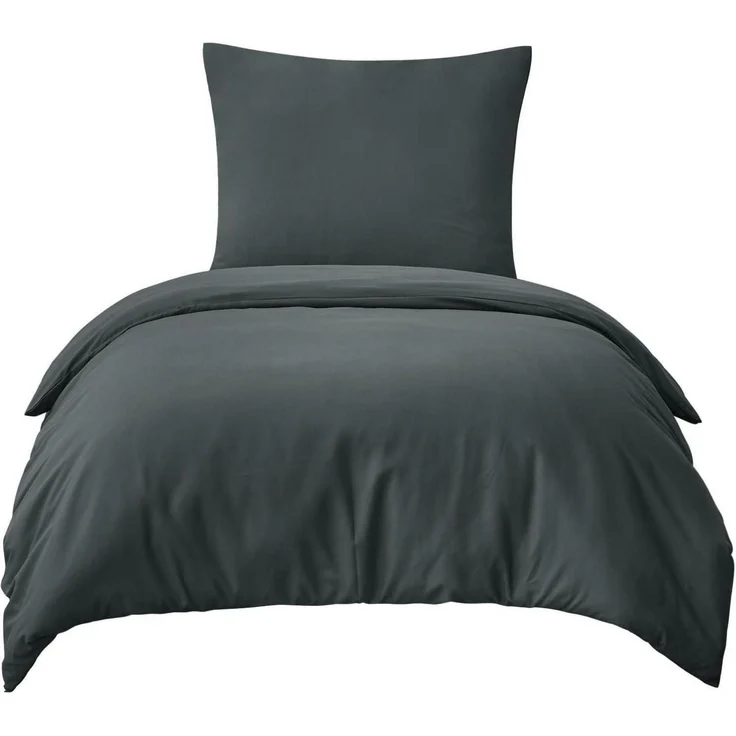Bettwäsche Set 135x200 Grau Mikrofaser Reißverschluss 2tlg weich – Bild 7