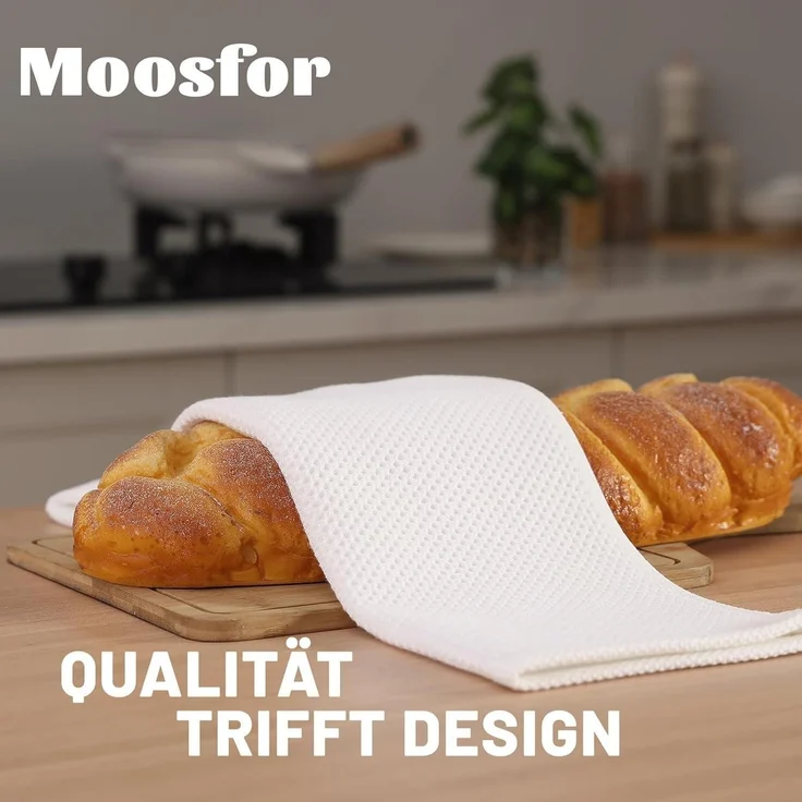6er Set Moosfor Geschirrtücher 100% Baumwolle Weiß 30 x 30 cm – Bild 2