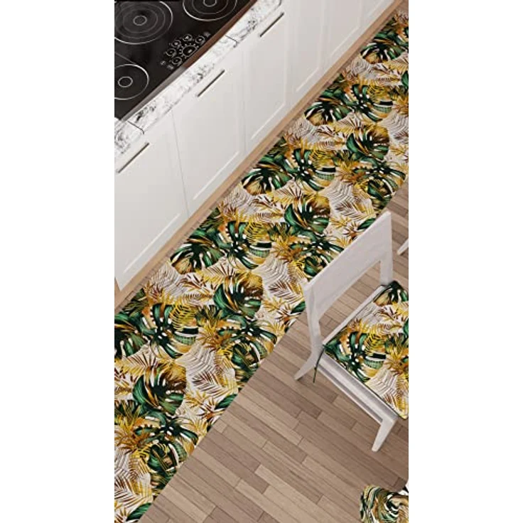 PETTI Artigiani Italiani - Teppich für Küche, rutschfest und waschbar, 52 x 440 cm, Design Tropical 04, 100% Made in Italy – Bild 3