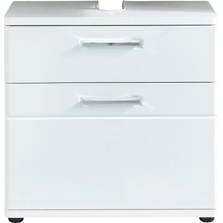 Trendteam 'Monte' Waschbeckenunterschrank, Holz, 60 x 58 x 38 cm, Weiß Hochglanz