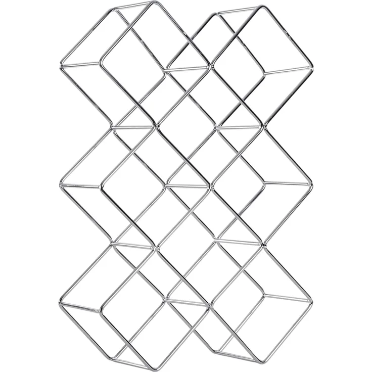 DESIGN DELIGHTS Weinregal WEINFLASCHENHALTER "CUBE", Metall, 37,5 cm, Weinregal, Farbe: silbe