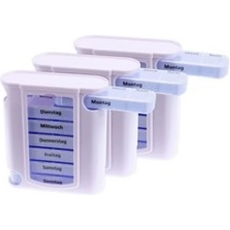 BigDean 3er Set Tablettenbox 7 Tage Wochendispenser Tablettendispenser Woche Medikamentendispenser Tower – Bild 4