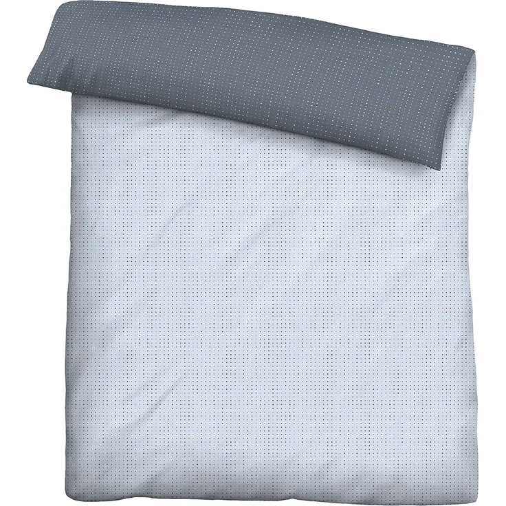 biberna 0636047 Mako-Satin Bettwäsche PUNKTE - MIX & MATCH, blau, 1x 155x200 cm + 1x 80x80 cm – Bild 1