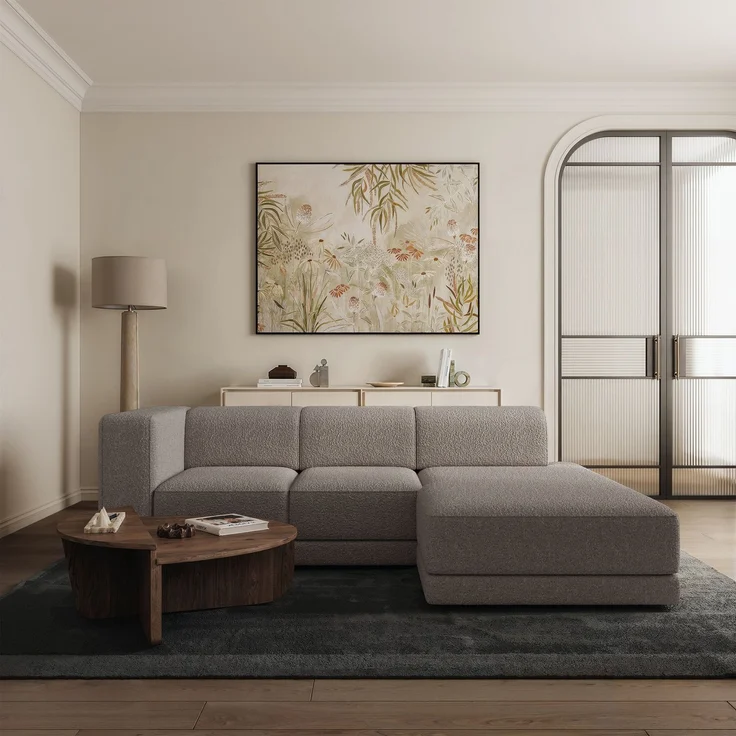 Selsey 'Novals' Ecksofa L-Form, 4-Sitzer, rechts, Bouclé Greige, 278 cm – Bild 2
