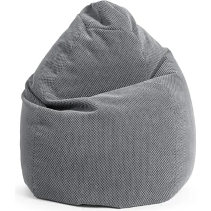 SITTING POINT only by MAGMA BeanBag COMODO XL Sitzsack mit Plüsch aus 100% Polyester - 70x110cm, Hülle waschbar, Oeko-TEX Standard-Zertifiziert, mittelgrau – Bild 2