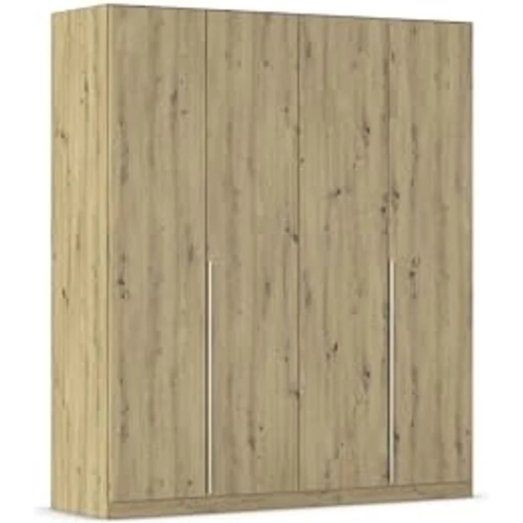 Rauch Möbel Alabama, Kleiderschrank für Schlafzimmer, Kinderzimmer, Wohnzimmer, Garderobe, Flur, 4-türig, mit Zubehör Classic, Farbe Eiche Artisan, Holz, Breite 181 cm – Bild 1