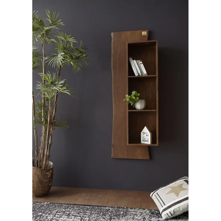 Wandregal Akazie 50x22x147 braun lackiert PURE ACACIA #201 – Bild 4