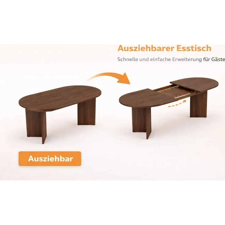 Skye Decor Esstisch Sablin Sorell (Packung, 1-St, 1 Erweiterbarer Esstisch), Ausziehbar 160–200 cm, Erweiterbarer Esstisch, Große Tischfläche – Bild 5