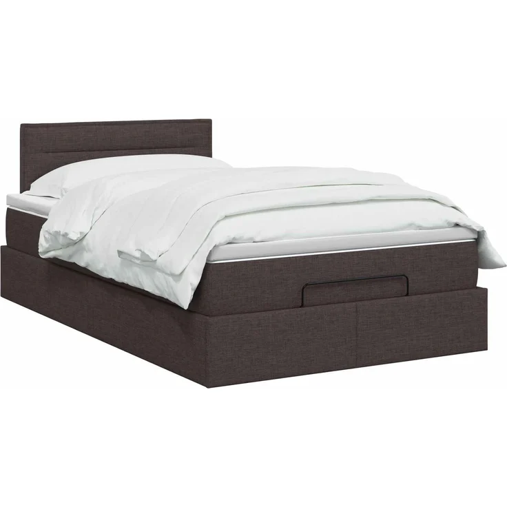 vidaXL Ottoman-Bett mit Matratze und LED Dunkelbraun 120 x 200 cm 3456818 – Bild 3