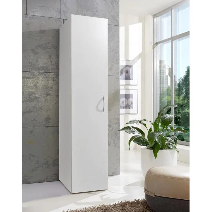 Hochschrank Multiraumkonzept weiß Putzschrank Mehrzweckschrank Schuhschrank ca. 40 cm breit