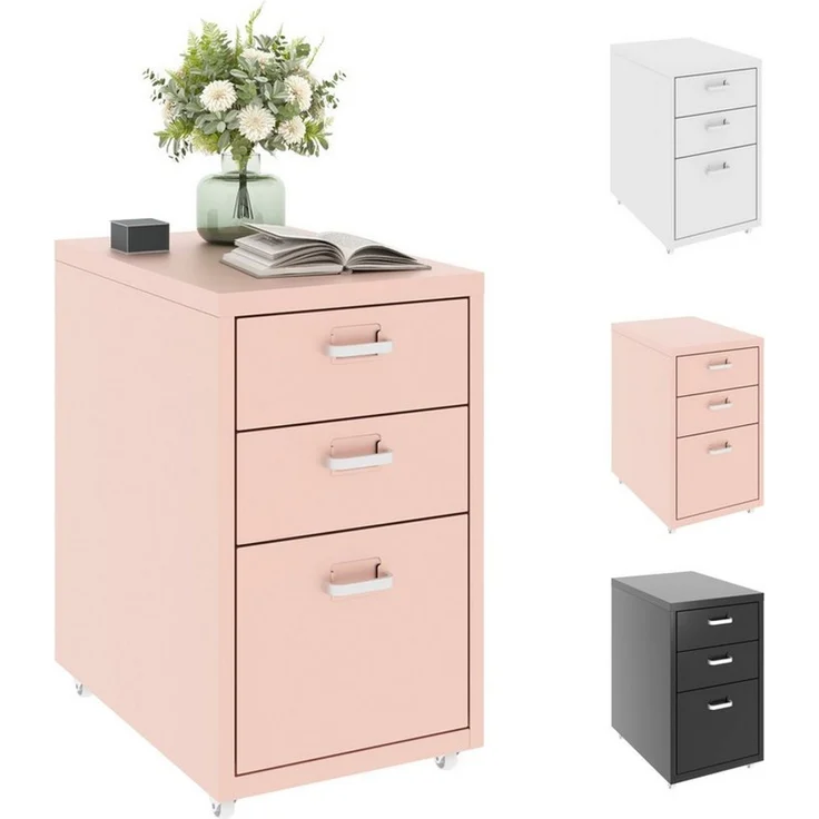 FLEXISPOT Container Rollcontainer für Ihr Büro&Home-Office, 28 x 48 x 41 cm (mobiler Aktenschrank mit 3 Schubladen, mit Rollen, Büroschrank) – Bild 5