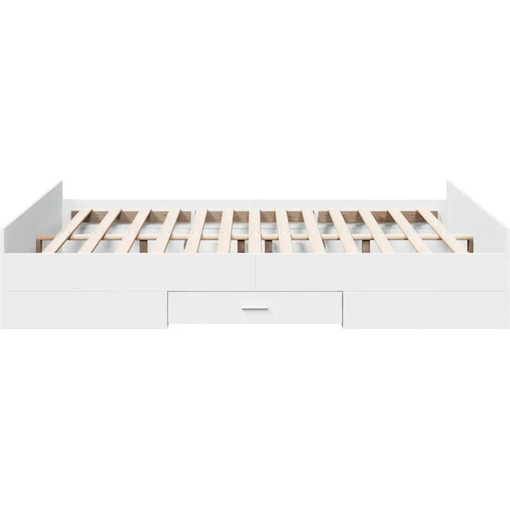 vidaXL Bettgestell mit Schubladen Weiß 150x200 cm Holzwerkstoff 3280286 – Bild 3