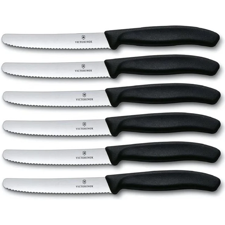 Victorinox | Swiss Classic Tafelmesser Set | 6-teilig | perfektionierte Schneidleistung | zeitloses Design | für Brotzeit und Küche | ergonomische schwarze Griffe – Bild 2