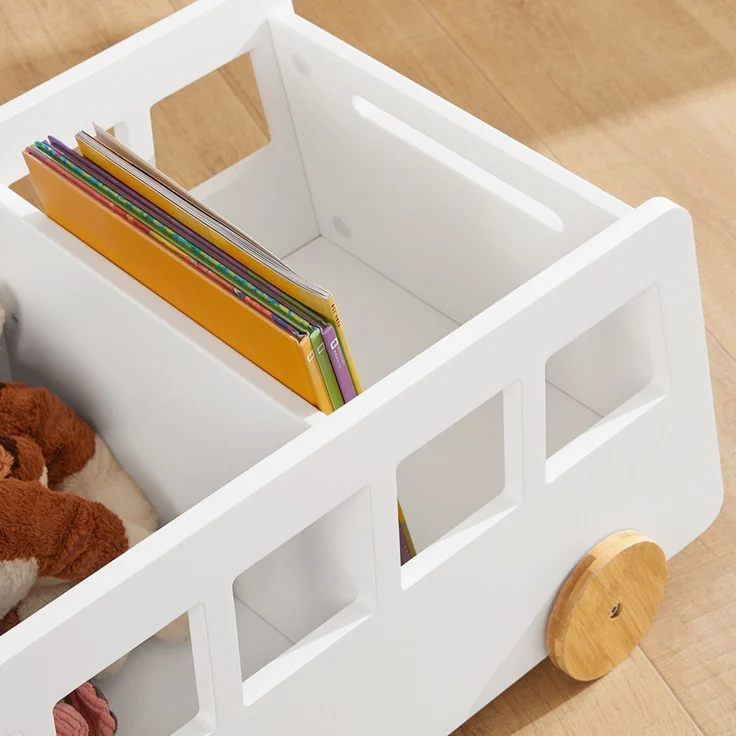 SoBuy KMB41-W Spielzeugkiste, MDF, Lackiert, Weiß, 68 x 24 x 33 cm – Bild 10