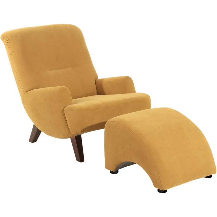 Sessel Kajsa 71x80x101 Bezug Veloursstoff Buche nussbaum/mais