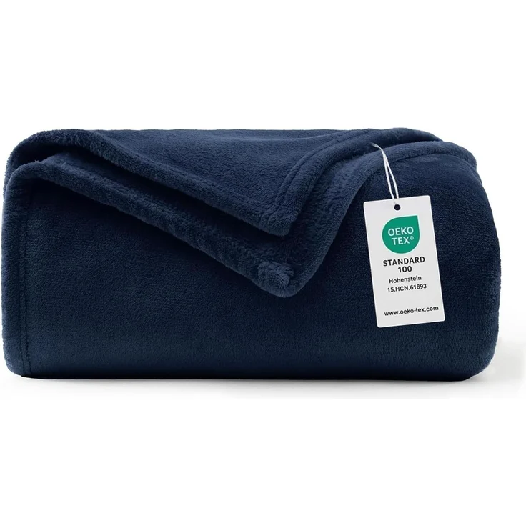 WAVVE Kuscheldecke Flauschig Decke Fleecedecke - Sofadecke Klein Wohndecke Couchdecke, Decke Sofa Weich Blau, Leicht Sofaüberwurf 130x150 cm