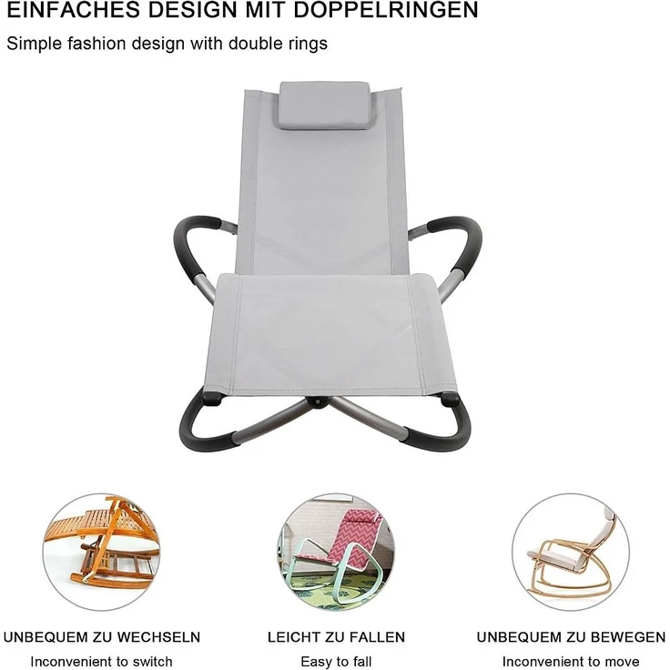 Sonnenliege grau mit Tisch Polyrattan Gartenlounge Terrasse Liegestuhl Relax – Bild 11
