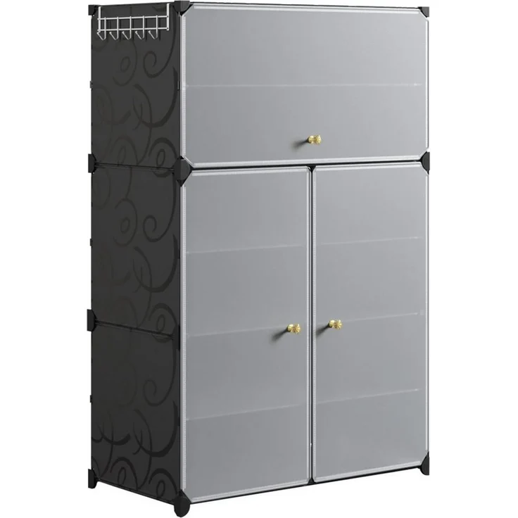 Mondeer Schuhregal Schuhschrank, mit Tür, Kunststoff, Platzsparend, 6 Ebenen für 18 Paar Schuhe – Bild 5