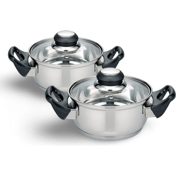 2x Edelstahl Kochtopf "Turin" 14cm kleine Kochtöpfe Küche Töpfe Topf Set 2 Stück – Bild 2