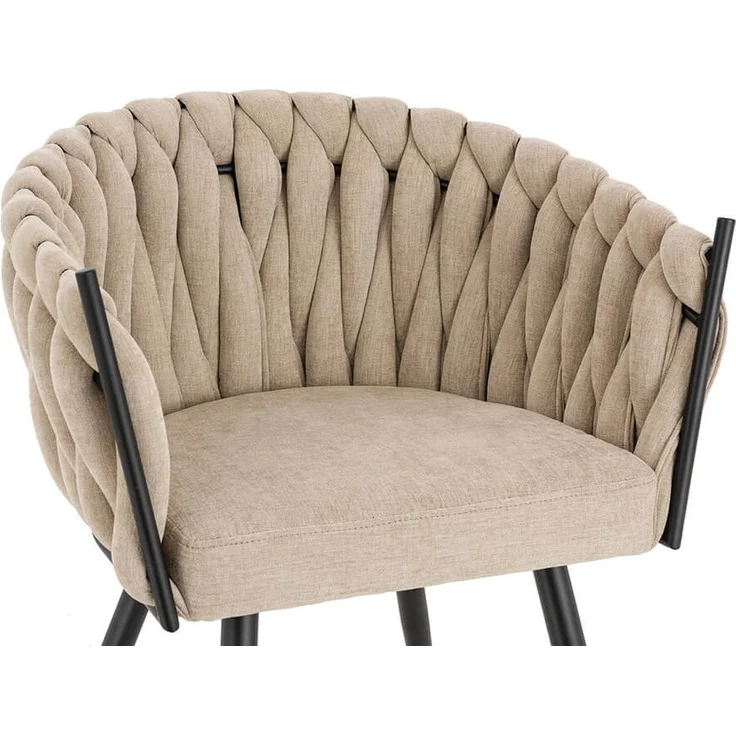 HOME DELUXE Esszimmerstuhl gewebt AYLA - 1er Set Beige – Bild 7
