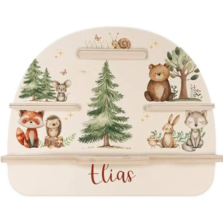 Kidsmood - Tonie Regal personalisiert mit Namen – Wandregal für Toniebox 2 & Figuren | Abgerundete Ecken & Kanten Inkl. Metallplättchen für Tonie Hörfiguren | Kinderzimmer Regal für Mädchen & Jungen – Bild 8
