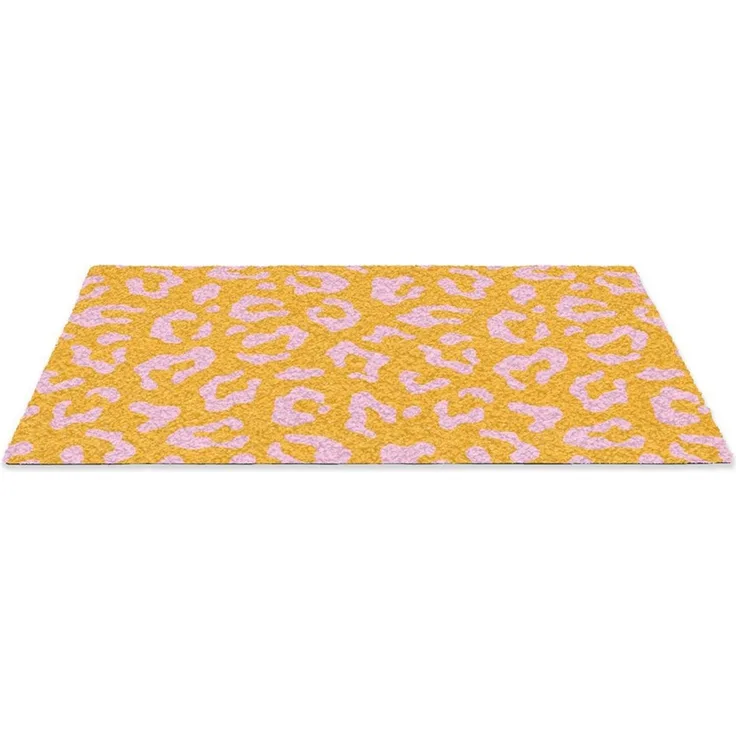 MuchoWow Fußmatte Pantherprint - Orange - Rosa - Tierprint, Rechteckig, innen Schmutzfangmatte, Tür, Schmutzfänger Flur, Teppich, 60x40 cm