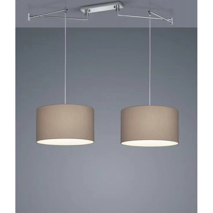 Helestra 2er-Pendelleuchte CERTO 45cm Chintz Mocca 26/1847. 04/9288