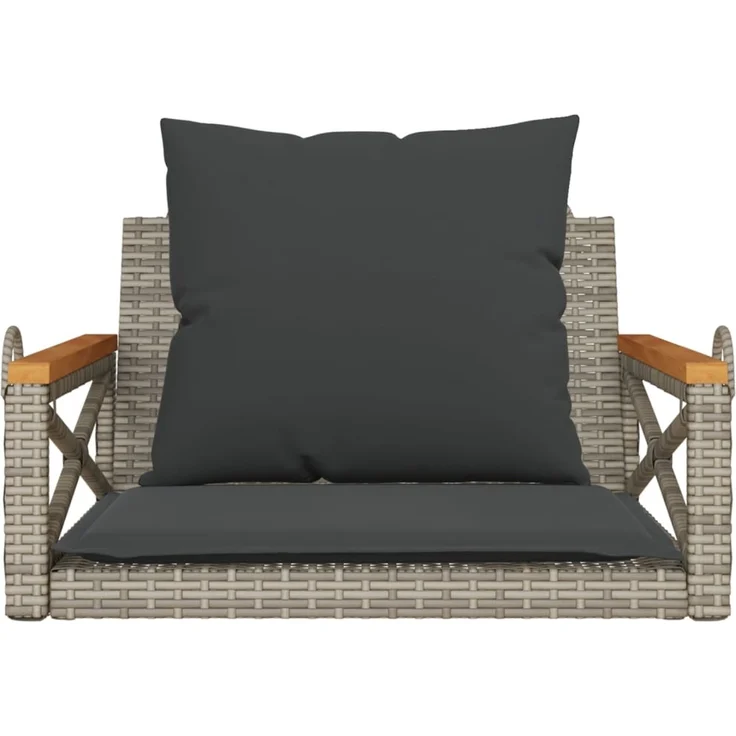 vidaXL Hängesessel mit Kissen Grau 63x62x40 cm Poly Rattan 368174 – Bild 4