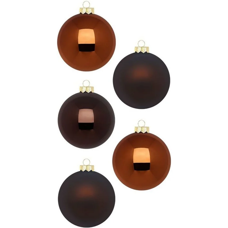 MAGIC by Inge Weihnachtsbaumkugel, Weihnachtskugeln Glas 4cm 36 Stück - Cognac Diamond