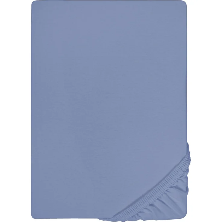 biberna Jersey-Elastic-Spannbetttuch 0077866, blau, 1x 120x200 cm - 130x220 cm – Bild 5