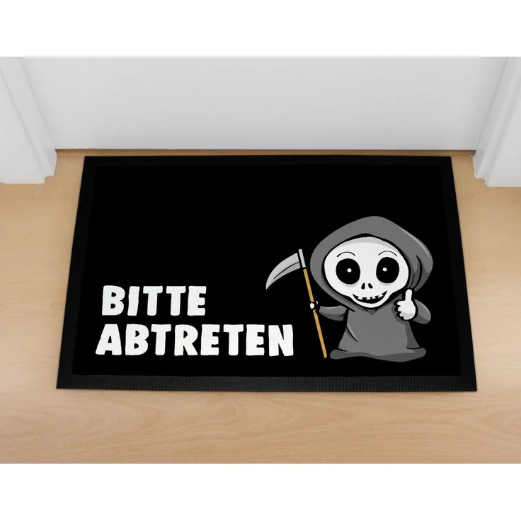 MoonWorks Fußmatte Fußmatte mit Spruch Bitte abtreten Sensemann lustiges Wortspiel, rechteckig – Bild 1