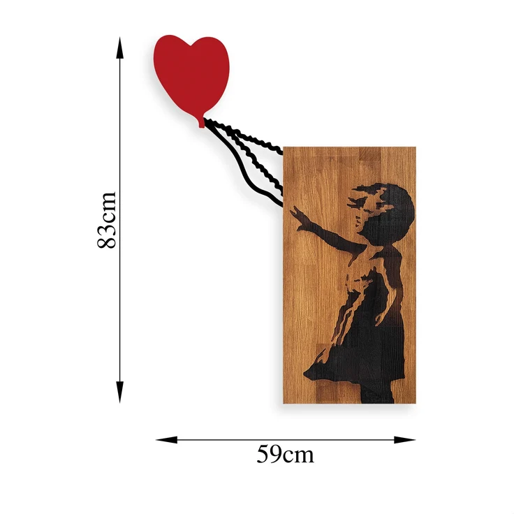 dekoratives Wandaccessoire aus Holz, 'Ma-366', 83 x 3 x 60, Nussbaum, Schwarz – Bild 7