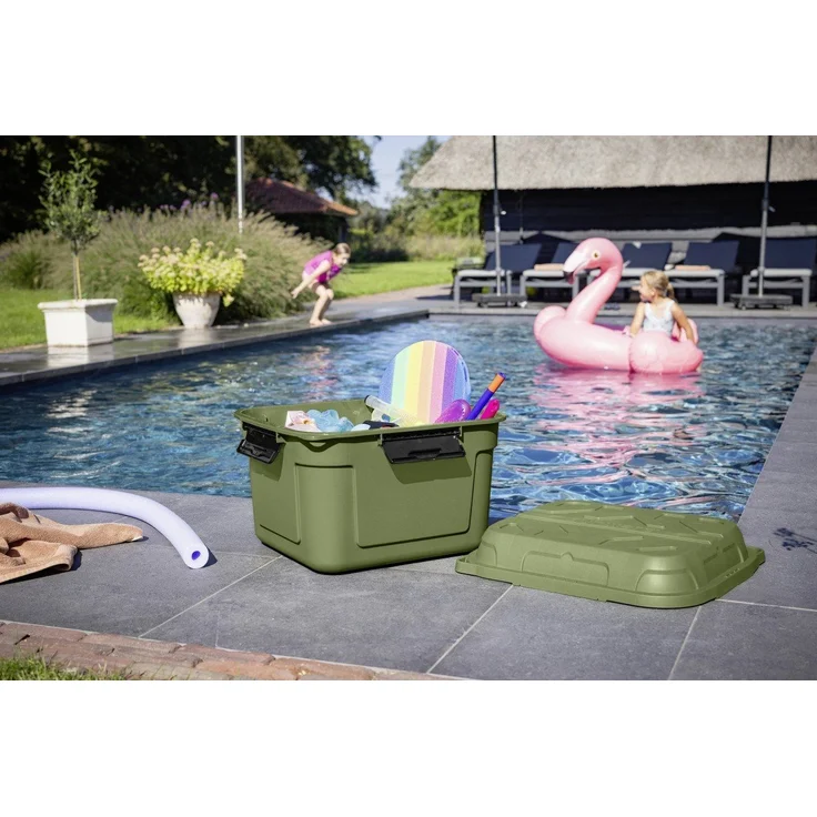 Sunware Q-line wasserdichte Aufbewahrungsbox 90L grün schwarz Outdoor Camping-Kiste – Bild 2