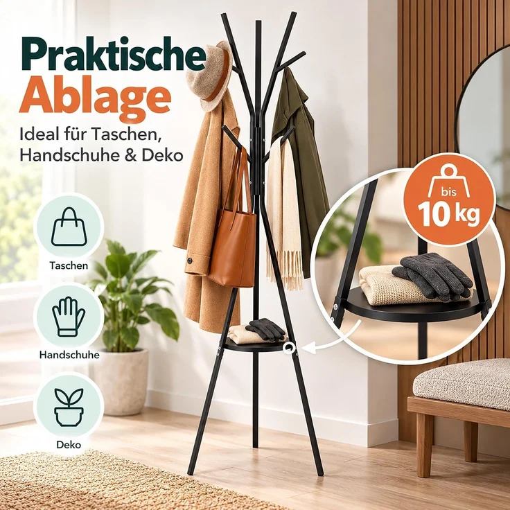 Relaxdays Garderobenständer 9 Haken – Bild 6