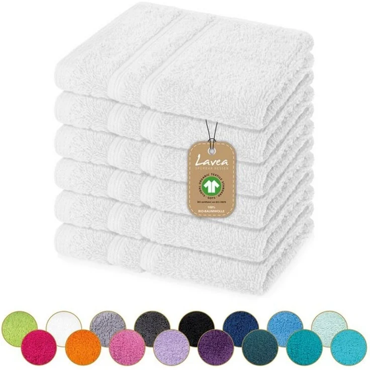 Lavea Seiftuch Bali, 30x30cm aus 100% Bio-Baumwolle, einzigartig weiche Seiftücher mit Aufhänger (Set, 6-St), hochwertige und nachhaltige Premium Waschlappen - schonende Reinigung – Bild 4