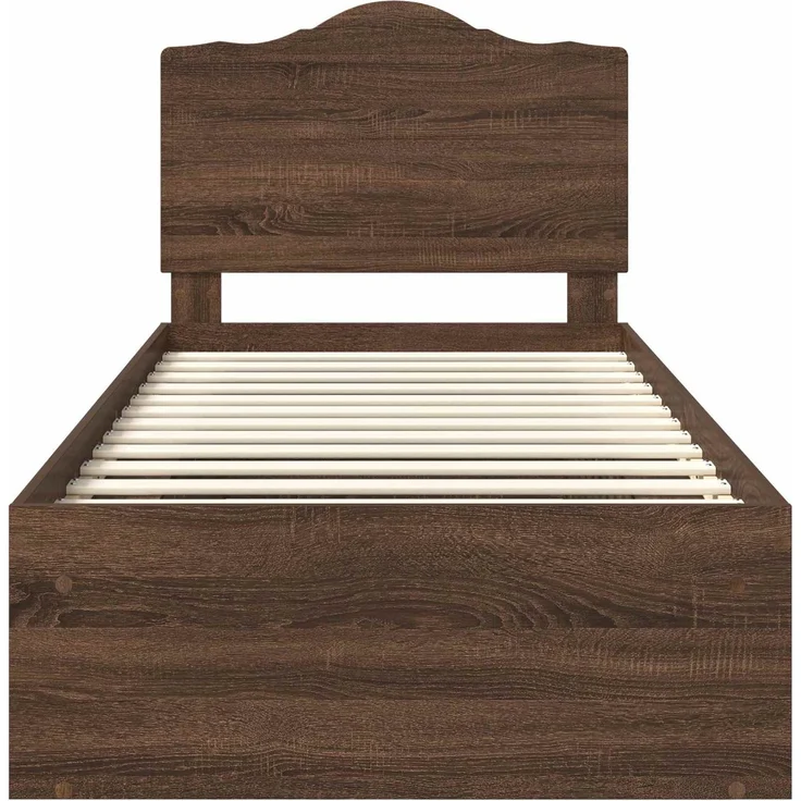 vidaXL Bettrahmen Braun Eichen-Optik 90 x 190 cm Massives Kiefernholz 3413368 – Bild 6