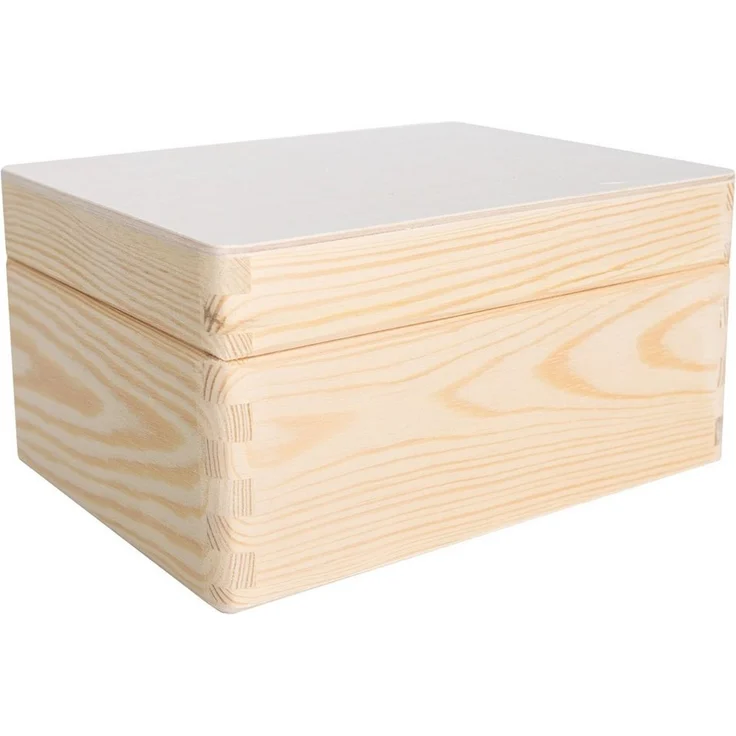 Creative Deco Holzkiste Holzkiste mit Deckel, 19,5 x 15 x 10 cm (1cm), Für Dokumente Wertsachen Spielzeuge Werkzeuge – Bild 1